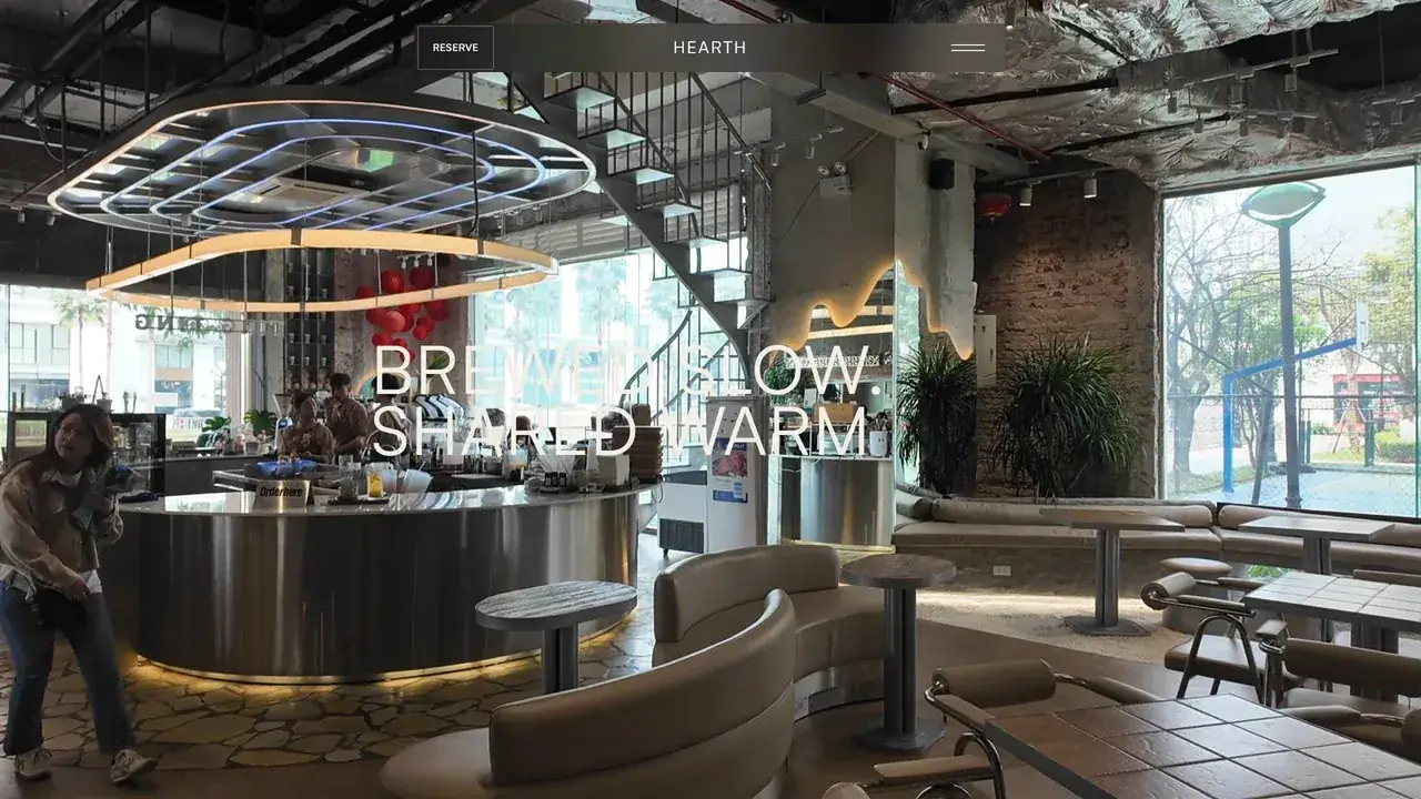 Screenshot of the Hearth specialty coffee demo website