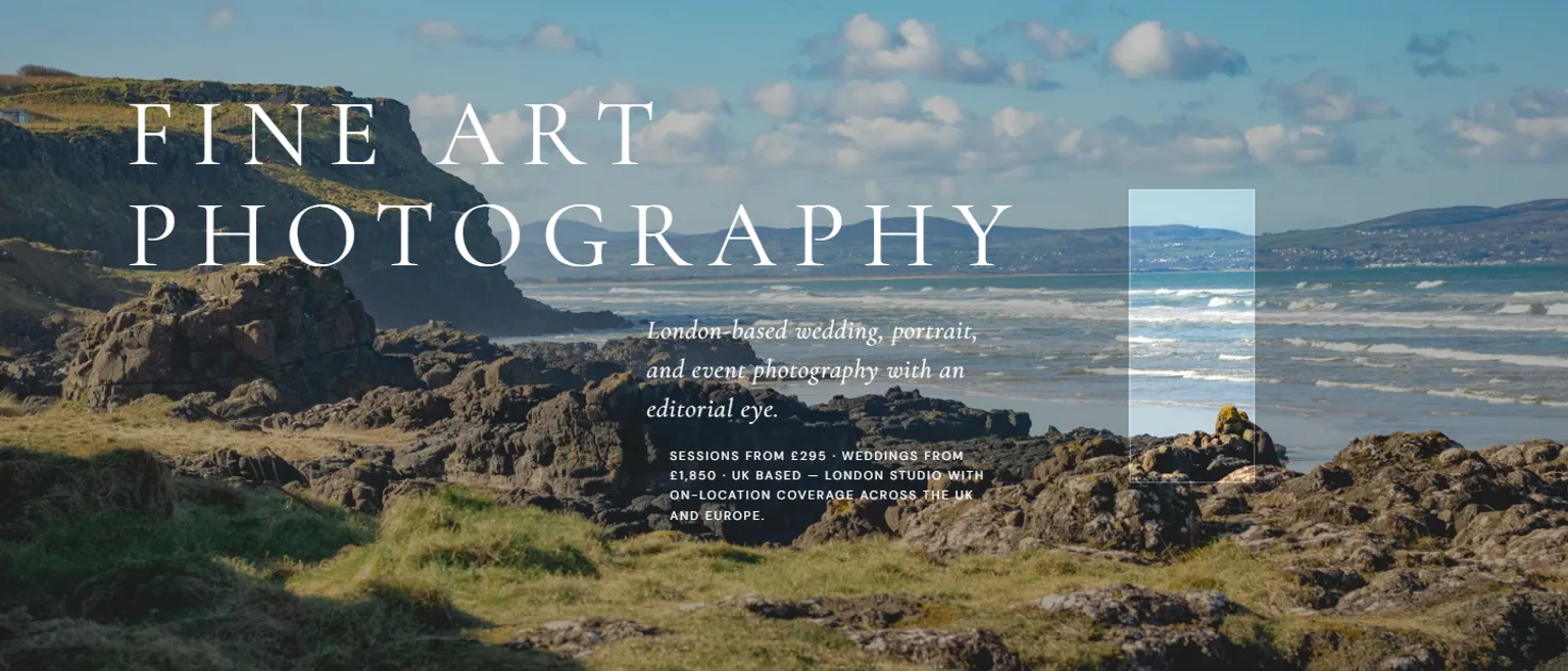 Screenshot of the Onmain photography studio demo website